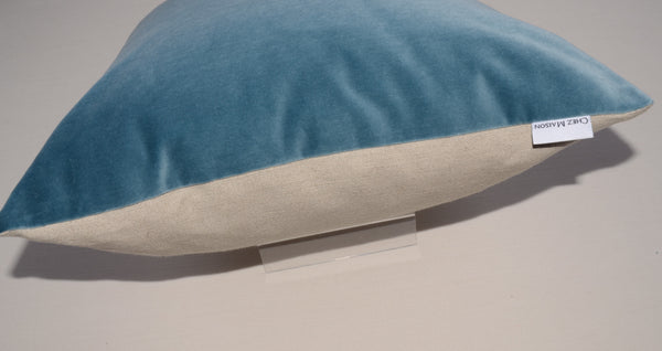 Velvet Front Cushion 18 x 18 inch "House Blue"