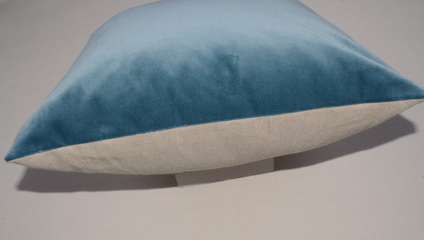 Velvet Front Cushion 18 x 18 inch "House Blue"