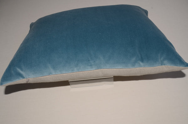 Velvet Front Cushion 20 x 15 inch "House Blue"