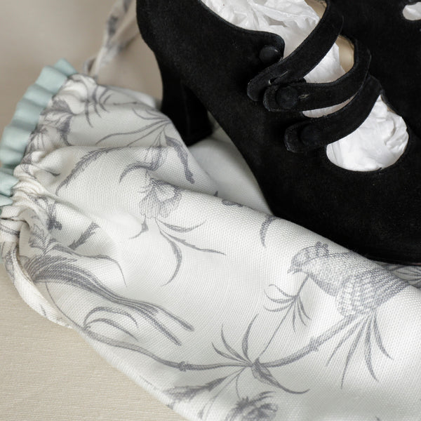 SHOE BAG Toile with Robins Egg Lining POST + PACKING INCLUDED in Ireland